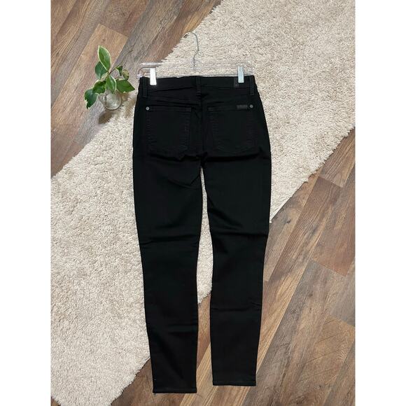 7 For All Mankind 27 Bold Edgy Mid Rise Leopard Ankle Gwenevere Skinny Jeans - Picture 3 of 7